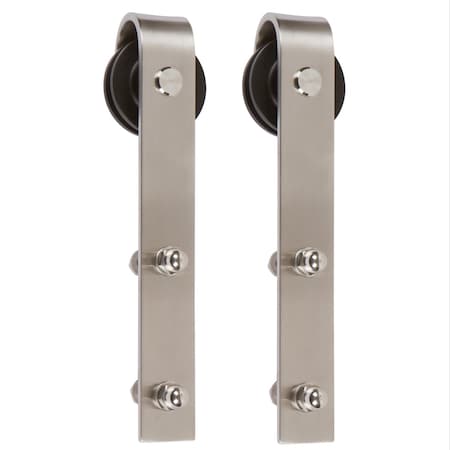 Delaney Hardware 6 ft. Satin Nickel Standard Style Rollers Barn Door Hardware Kit BD1062